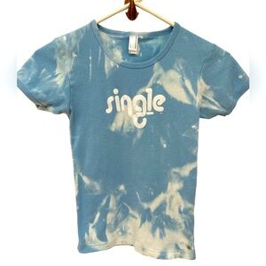 Custom Y2K Single Acid Washed Graphic T-Shirt American Apparel Size Small